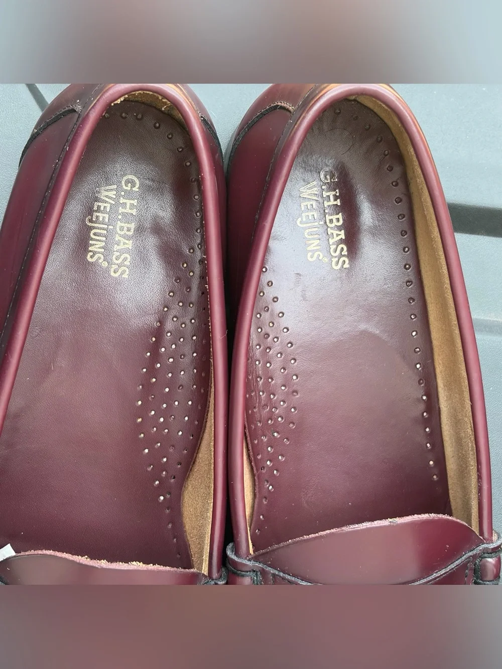 GH Bass Weejuns Larson Penny Loafers Burgundy Leather Men's US 14 Beefroll